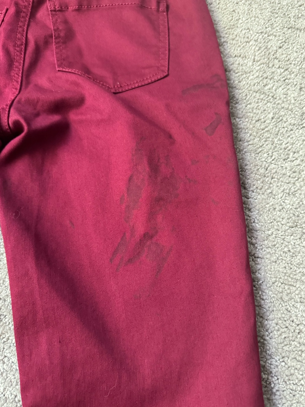 Refuge High Waisted 3-Button Skinny Pants in Burgundy Wine - Size:0 - Picture 7 of 8